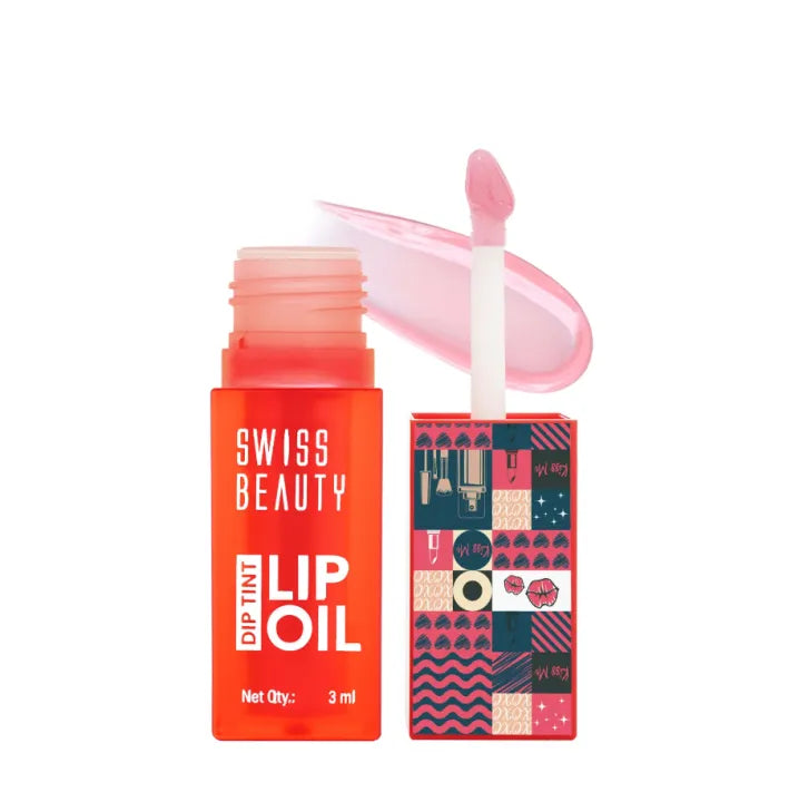 Swiss Beauty Dip Tint Lip Oil 3ml | Strawberry, Dragon Fruit, Peach, Kiwi