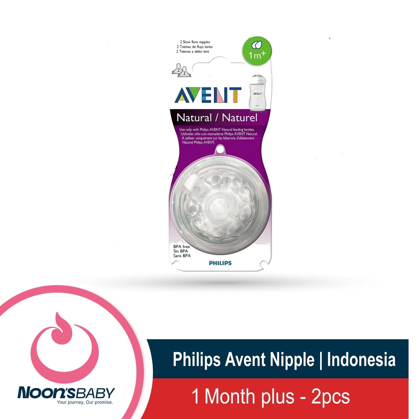 Philips Avent Bottle_Nipple - 1 month plus - 2pcs