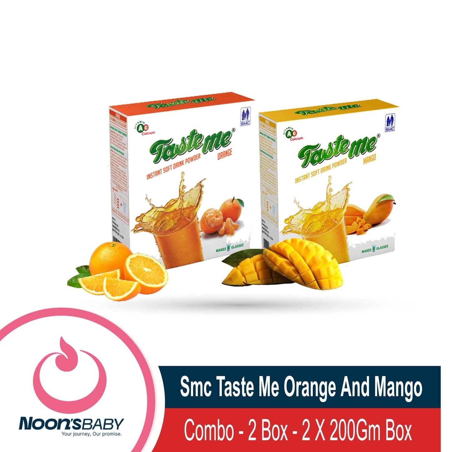 Smc Taste Me Instant Drink Powder - Orange And Mango Flavor Combo - 2 Box Combo - 2 X 200Gm Box