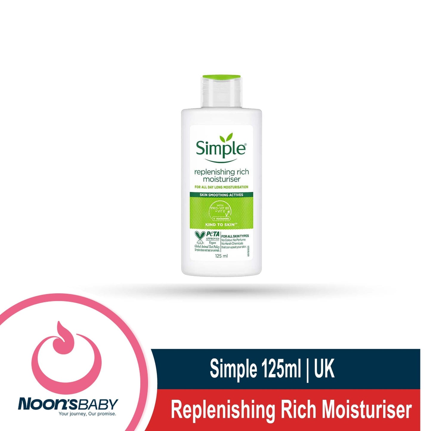 Simple Face Moisturiser - Simple Kind To Skin Replenishing Rich Moisturiser - 125ml