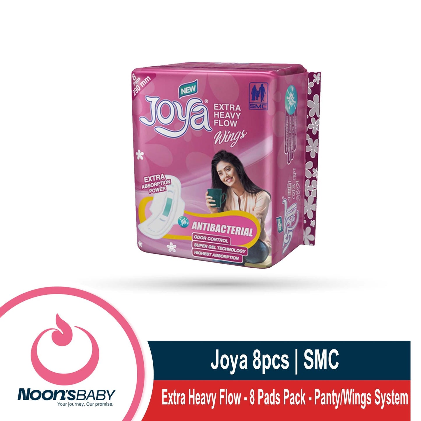 Joya Sanitay Napkin - Extra Heavy Flow - 8 Pads Pack - Panty/Wings System 1 pack - pad