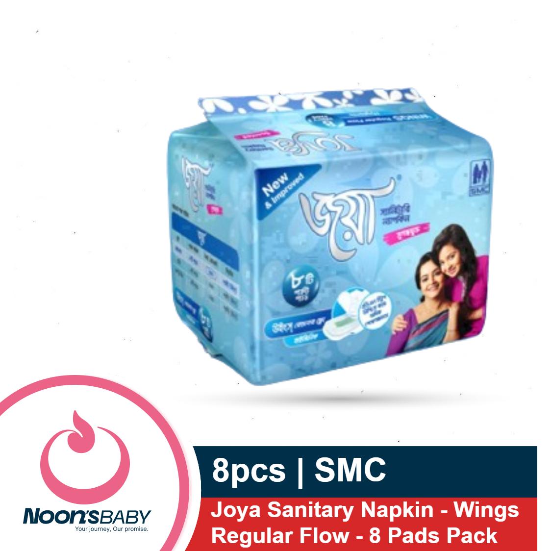 Joya Sanitary Napkin - Wings Regular Flow - 8 Pads Pack - Panty/Wings System-1 Pack