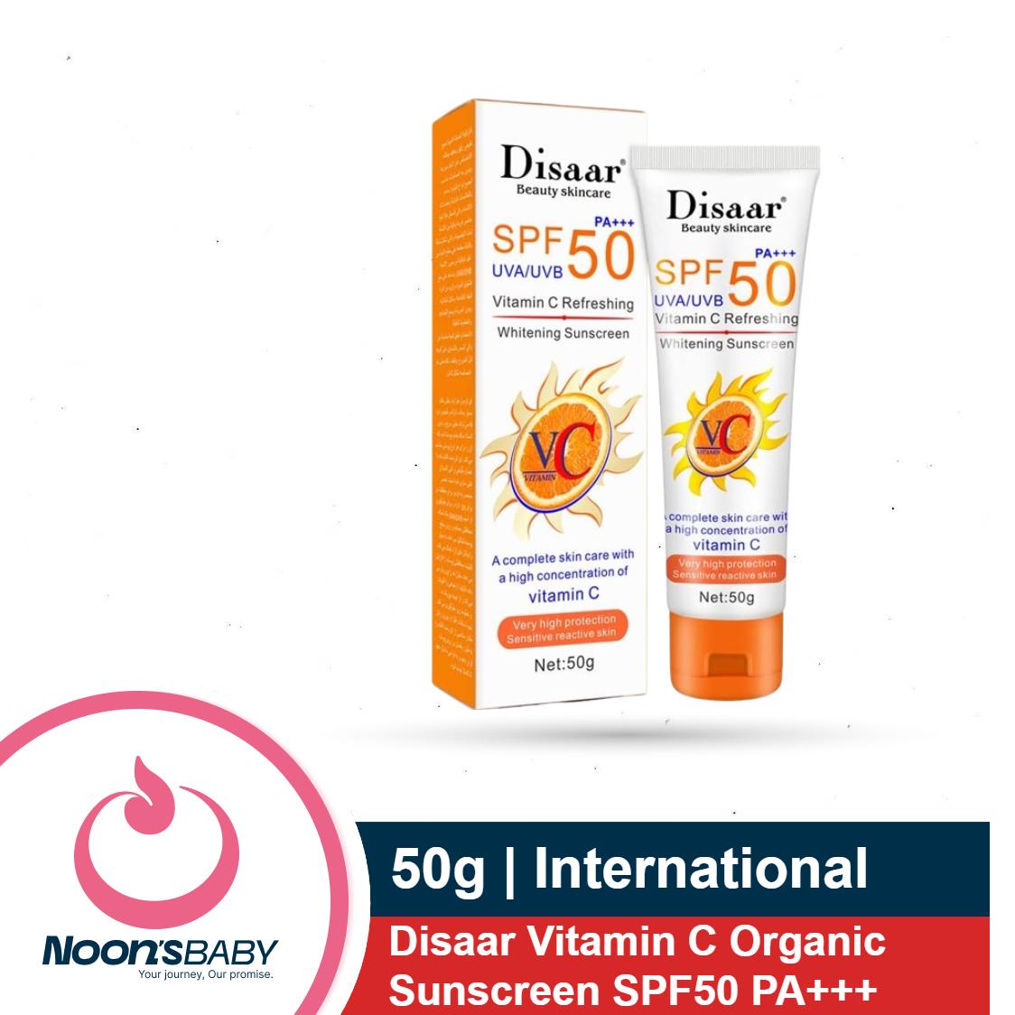 Sunscreen & Aftersun Cream - Disaar Vitamin C Sunscreen SPF50 PA+++ 50gm Oil Free Sunscreen Instant High Protection Sunblock Cream