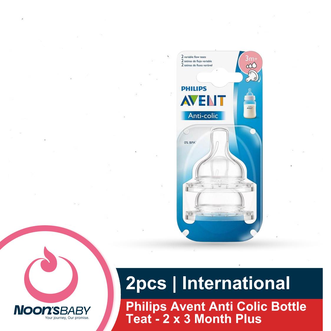 Philips Avent Bottle Nipple Anti Colic Teat Medium Flow 2pc - 3m+