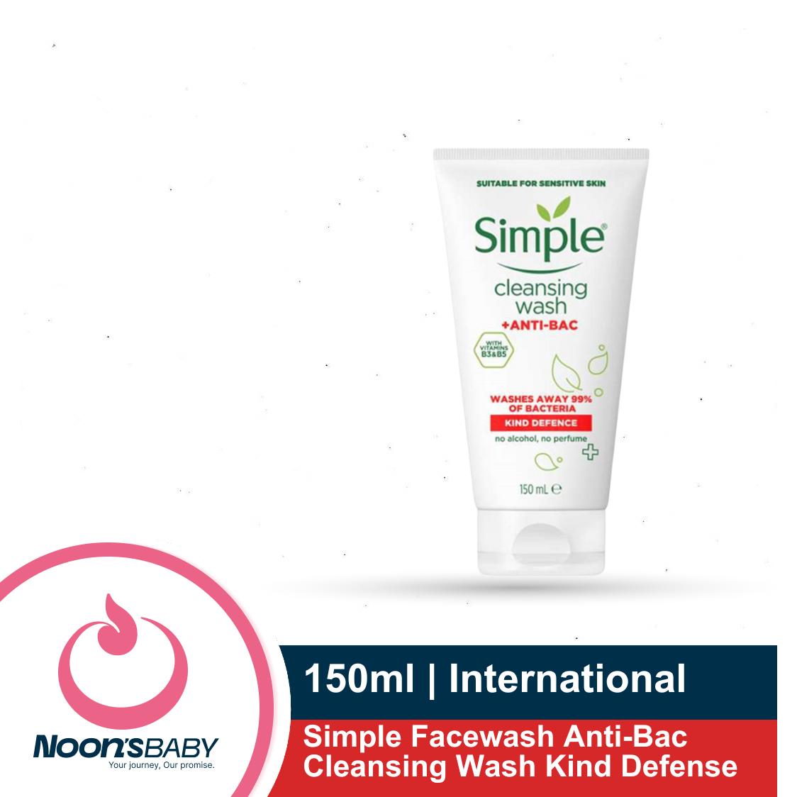 Simple Facewash Anti-Bac Cleansing Wash Kind Defense 150ml