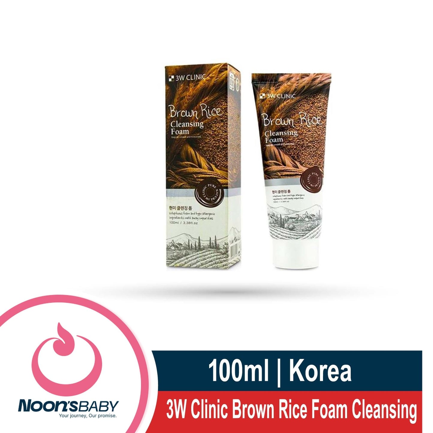 3W Clinic Brown Rice Foam Cleansing 100ml | Face Wash