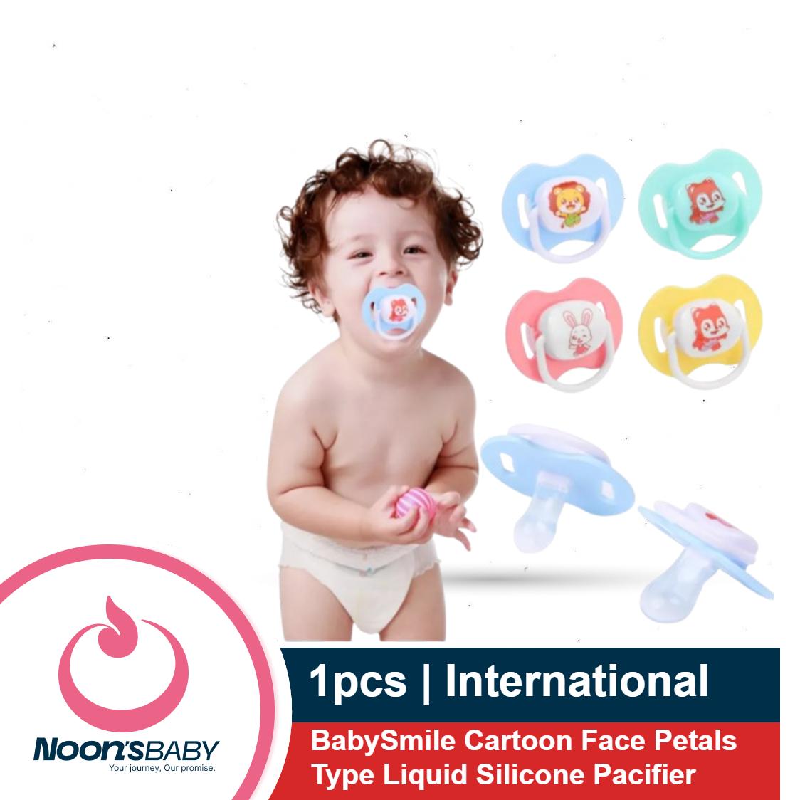 BabySmile Cartoon Face Petals Type Liquid Silicone Pacifier 1pcs