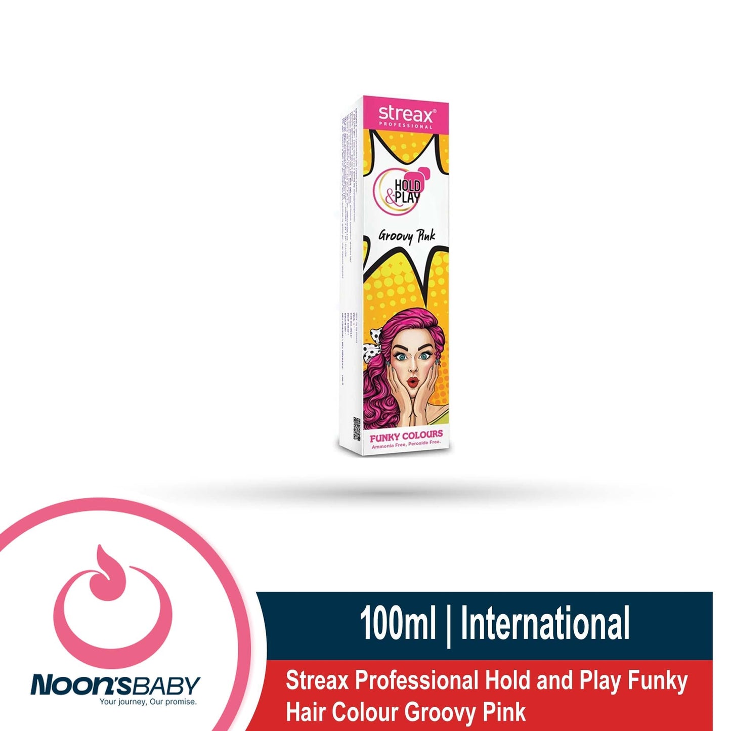 Streax Professional Hold and Play Funky Hair Colour Groovy Pink | 100gm