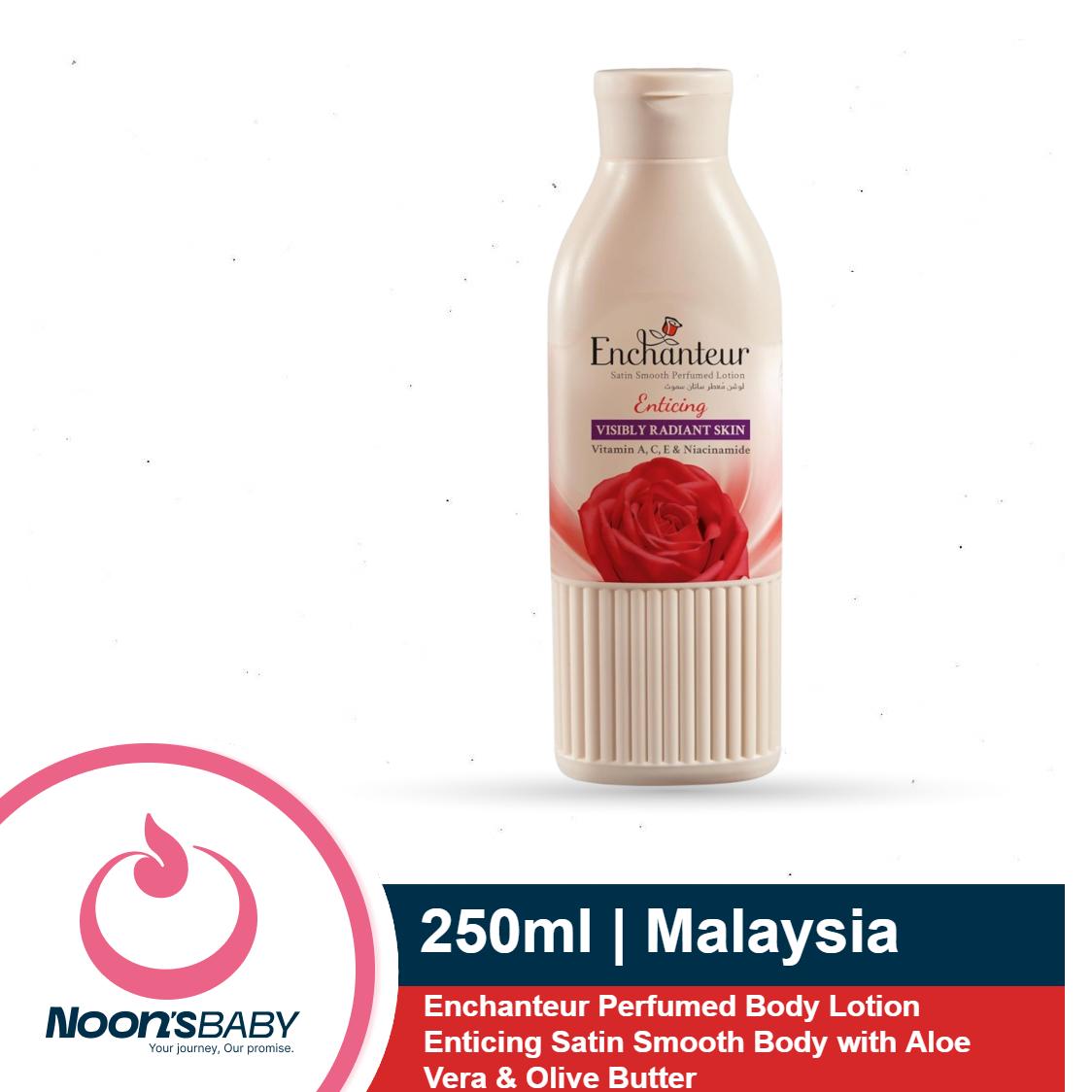 Enchanteur Perfumed Body Lotion 250ml Enticing Satin Smooth Body with Aloe Vera & Olive Butter | Malaysia