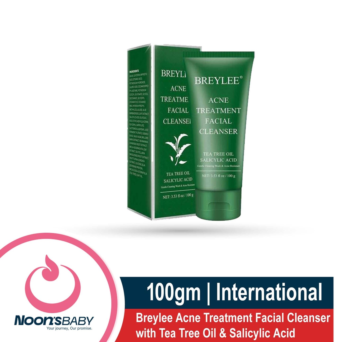 Breylee Acne Treatment Facial Cleanser 100g with Tea Tree Oil & Salicylc Acid