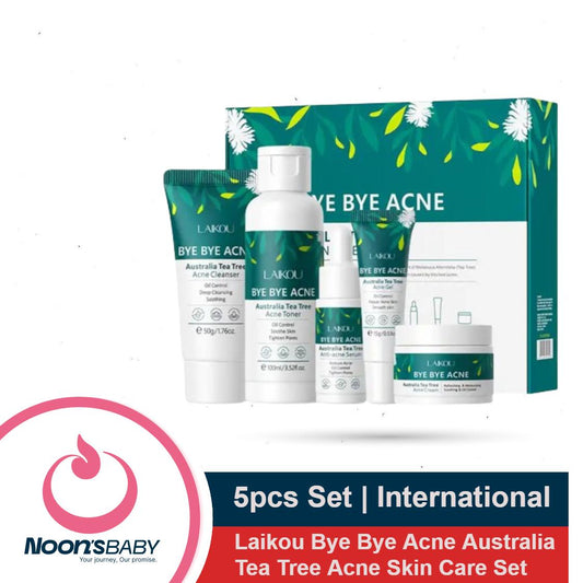 Laikou Bye Bye Acne Australia Tea Tree Acne Skin Care 5pcs Set | Laikou Cleanser, Toner, Serum, Gel, Cream