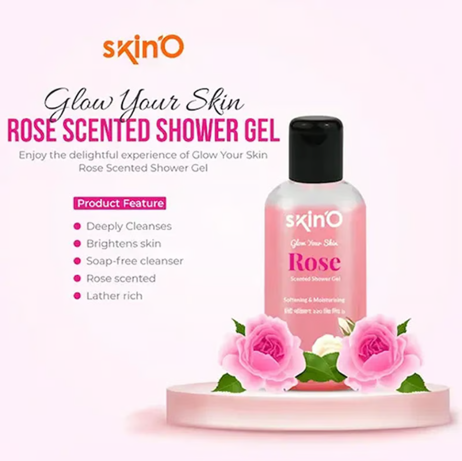 Skin’O Glow Your Skin Rose Scented Shower Gel 220ml | Made in Bangladesh