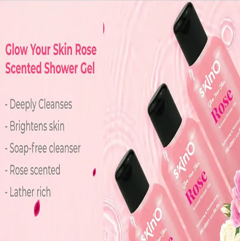 Skin’O Glow Your Skin Rose Scented Shower Gel 220ml | Made in Bangladesh
