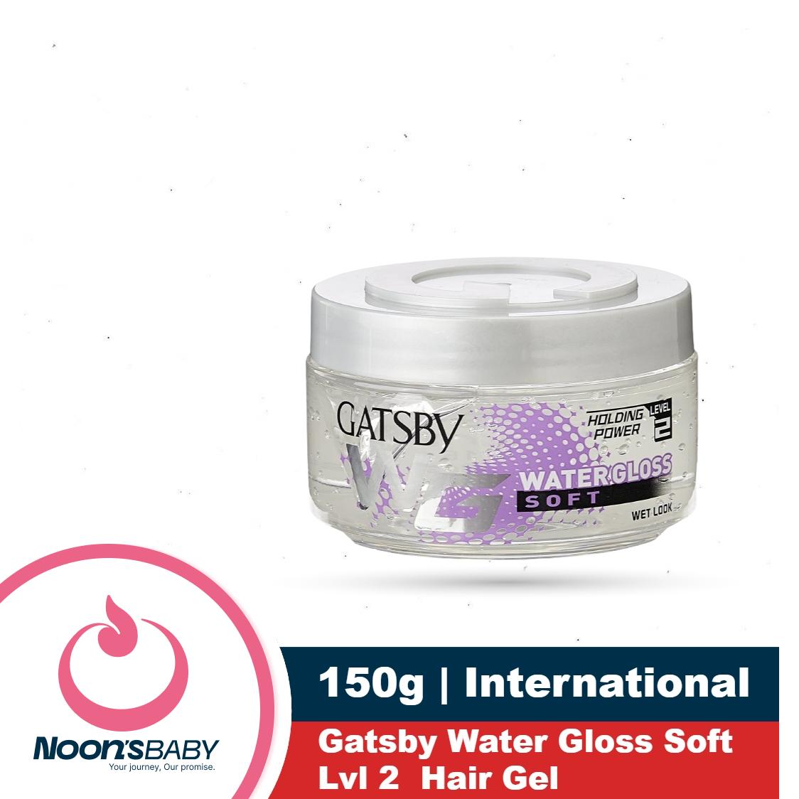 Gatsby Water Gloss Hair Gel 150g Soft Level 2 Holding Power - Soft, Wet Look, Shine Effect, Non Sticky, Easy Wash Off