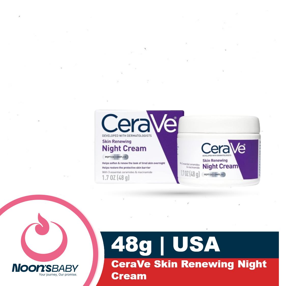 CeraVe Skin Renewing Night Cream 48g | Niacinamide, Peptide Complex, and Hyaluronic Acid Moisturizer for Face