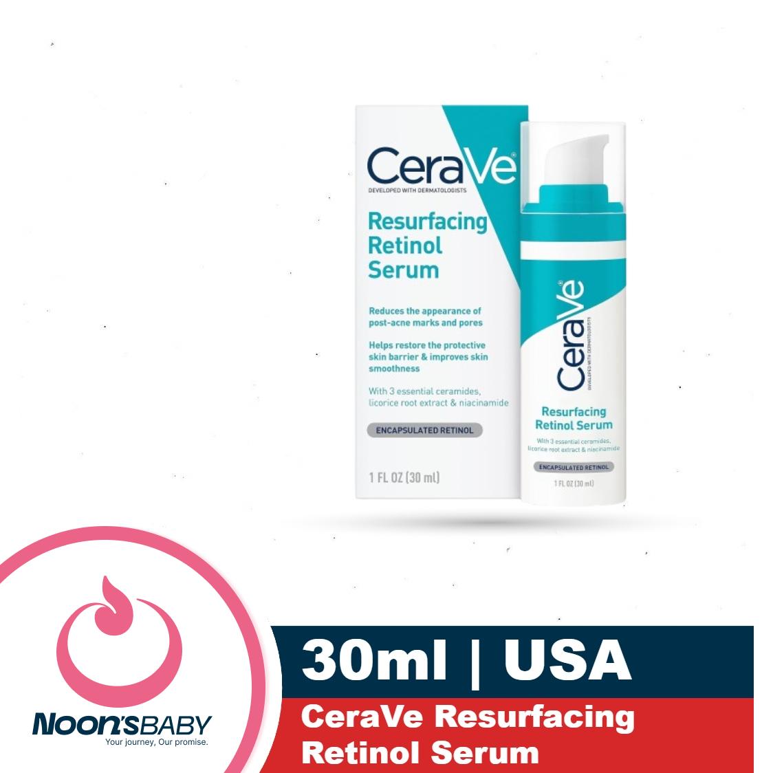 CeraVe Resurfacing Retinol Serum 30ml for Post-Acne Marks and Skin Texture | Pore Refining, Resurfacing, Brightening Facial Serum with Retinol and Niacinamide | Fragrance Free, Paraben Free & Non-Comedogenic