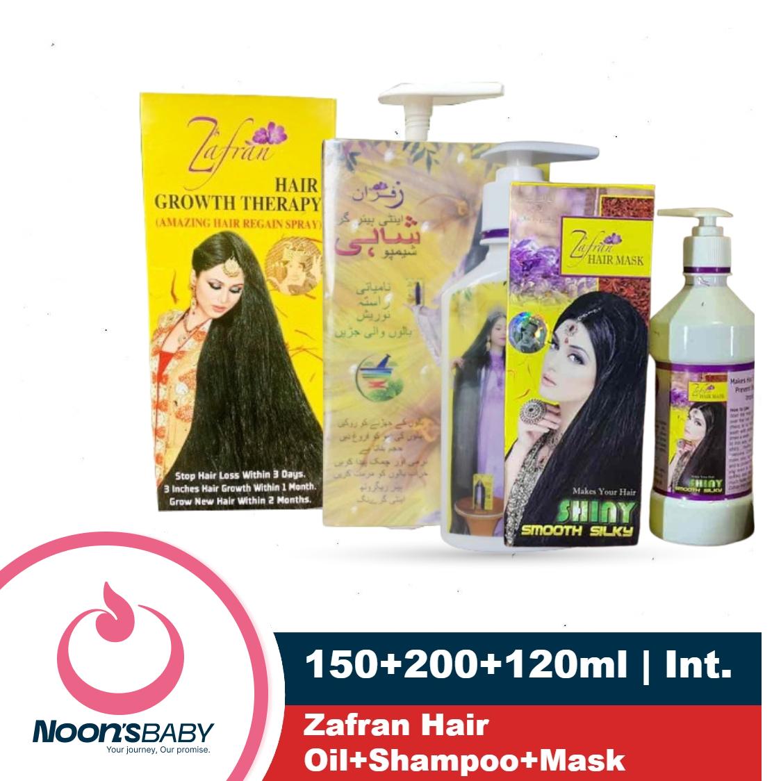 Zafran Hair Loss Combo - Zafran Hair Oil 150ml & Zafran Hair Mask 120ml & Zafran Hair Shampoo 200ml
