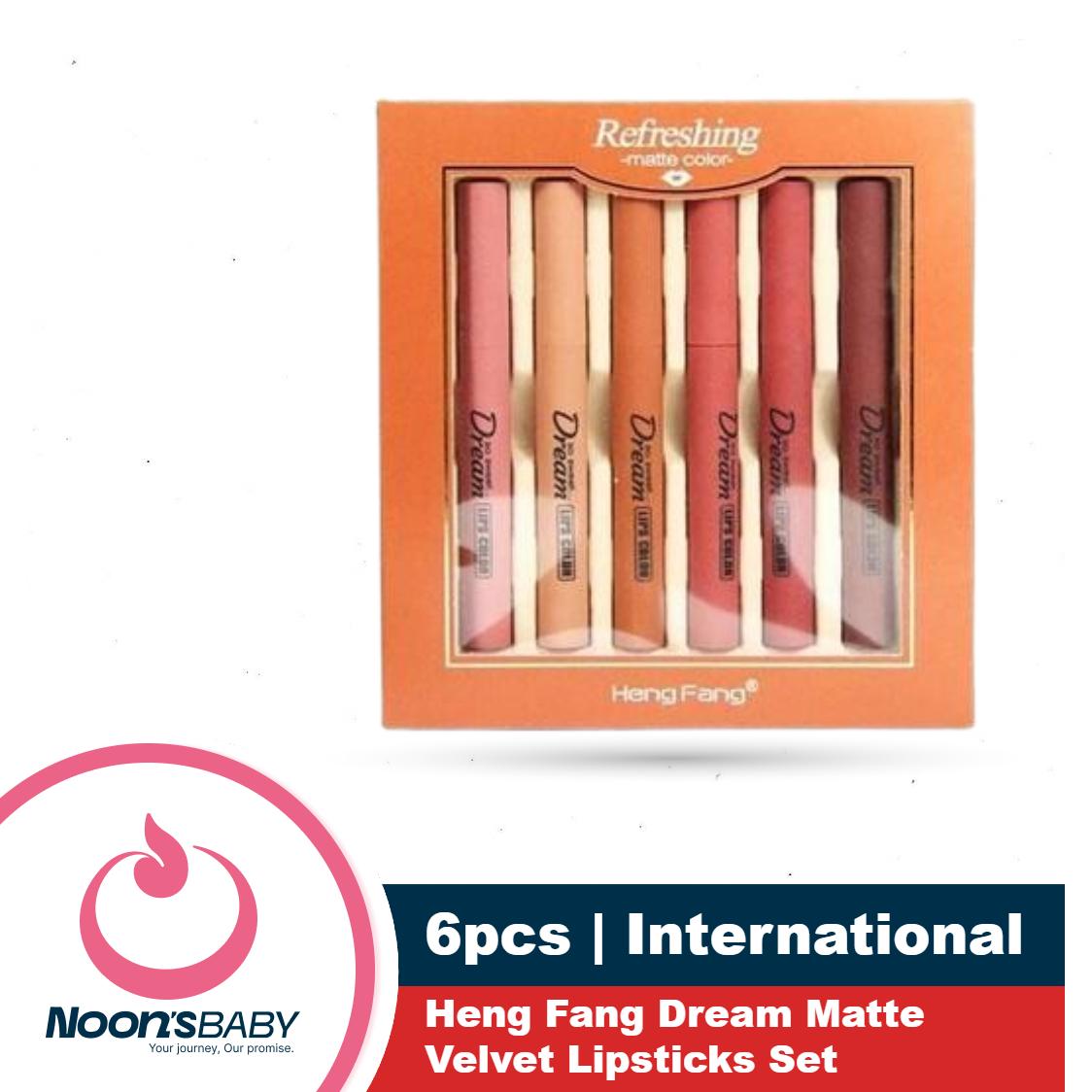 Heng Fang Dream Matte Velvet Lipsticks Set 6pcs Refreshing Matte Color Lipstick