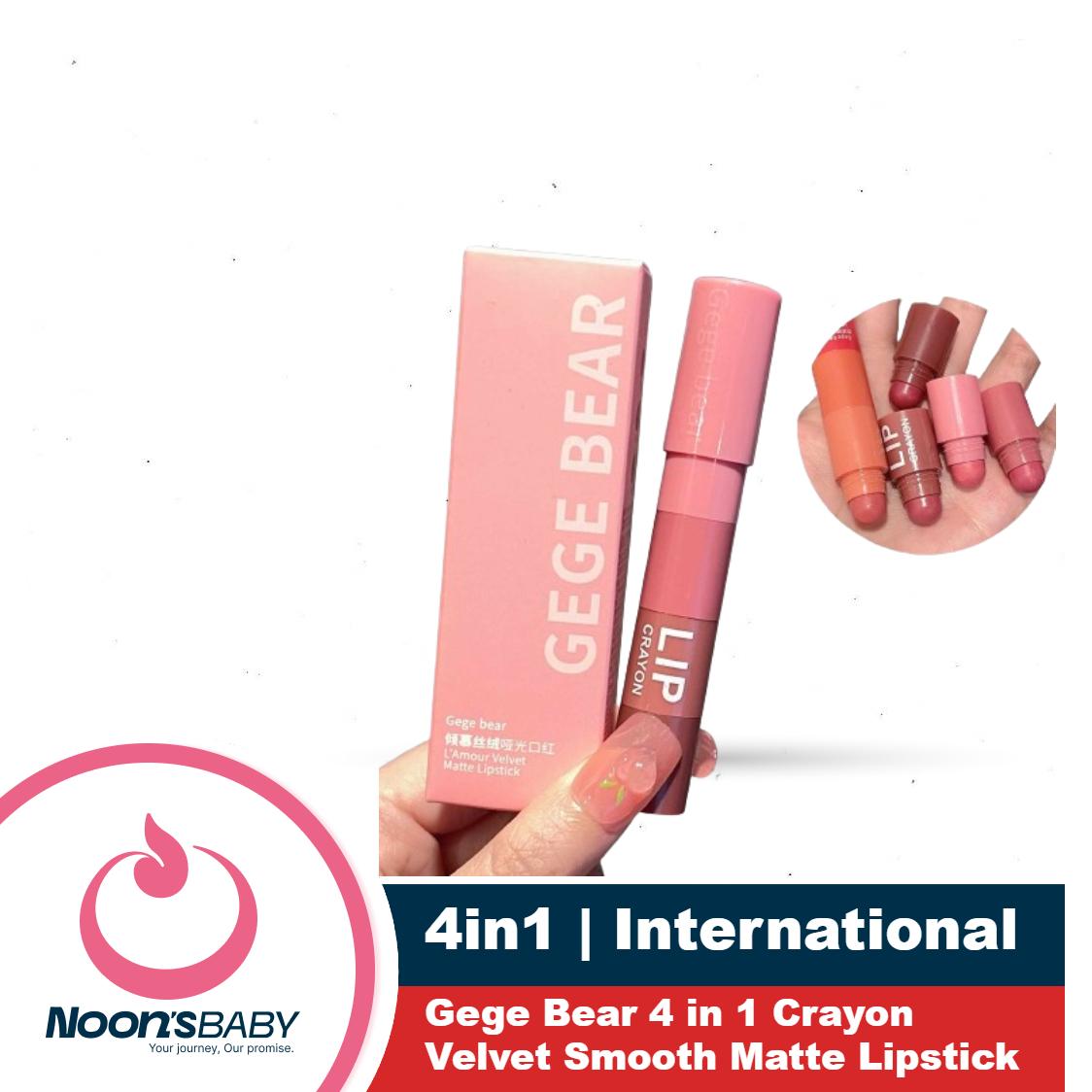 Gege Bear 4 in 1 Crayon Velvet Smooth Matte Lipstick