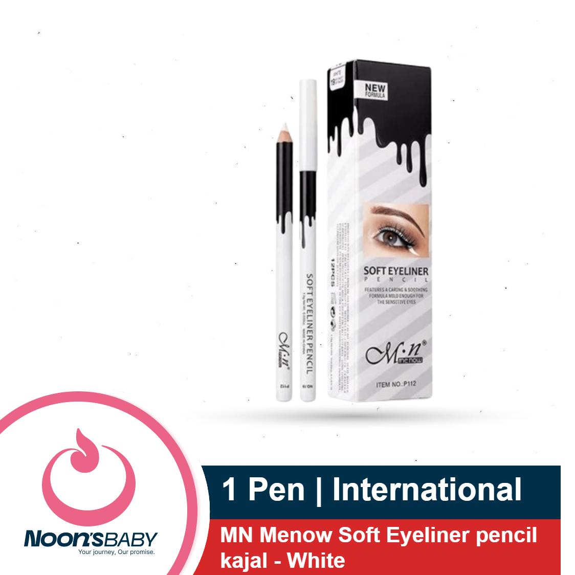 MN Menow Soft Eyeliner Pencil Kajal White 1gm 1pcs