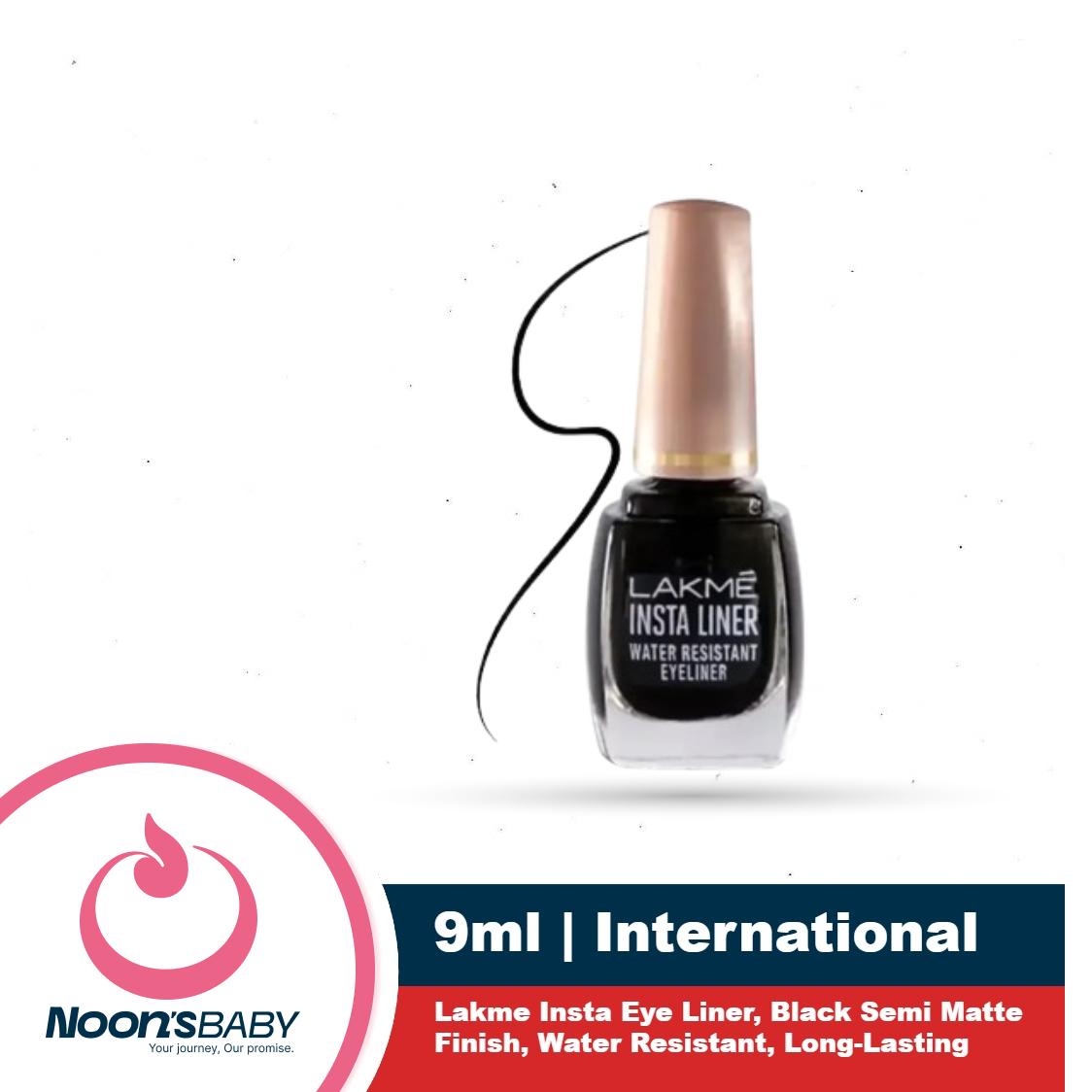 Lakme Insta Eye Liner 9ml Black Semi Matte Finish Water Resistant Long-Lasting Eyeliner