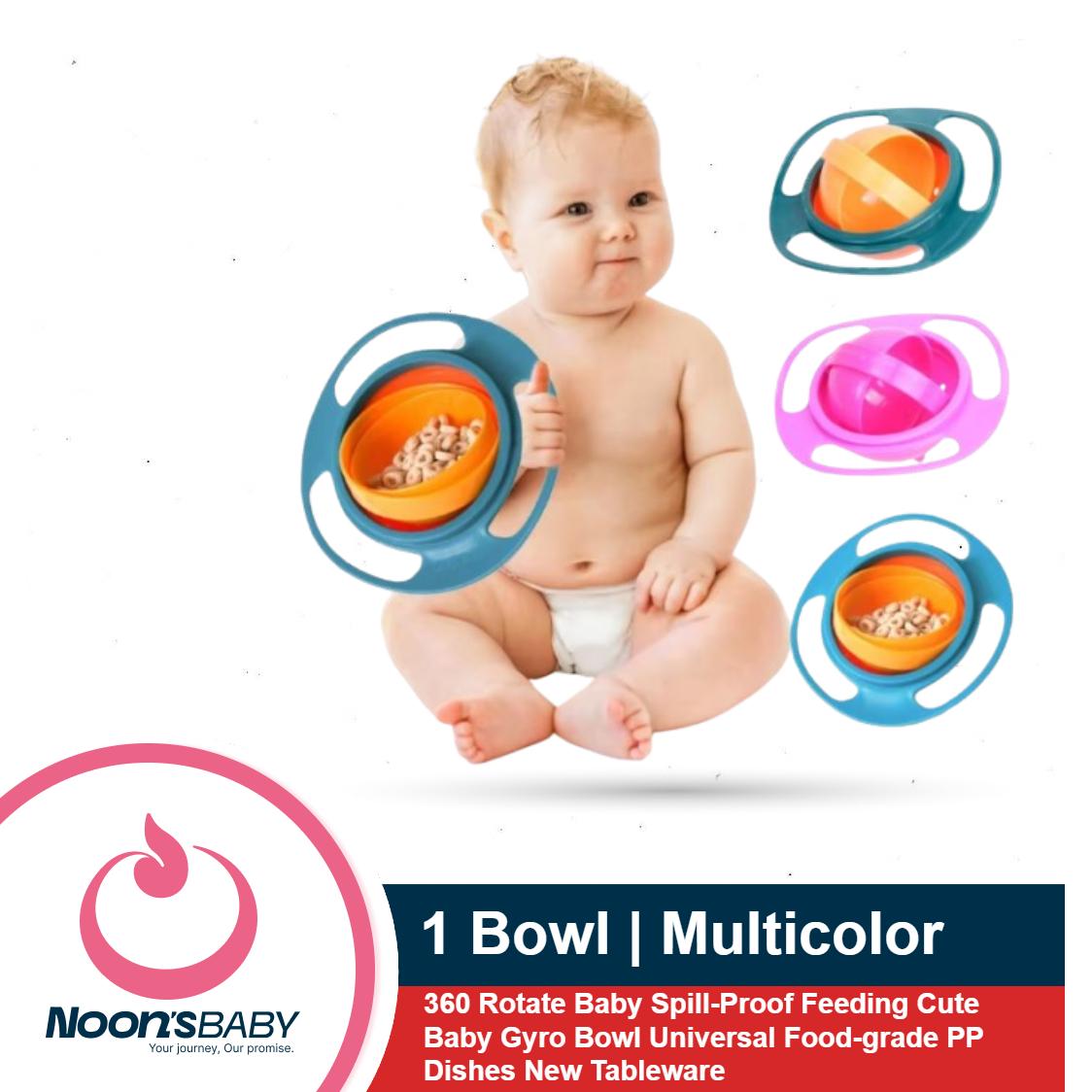 1pcs Multicolor Gyro Bowl 360 Rotate Baby Spill-Proof Feeding Cute Baby Gyro Bowl Universal Food-grade PP Dishes New Tableware