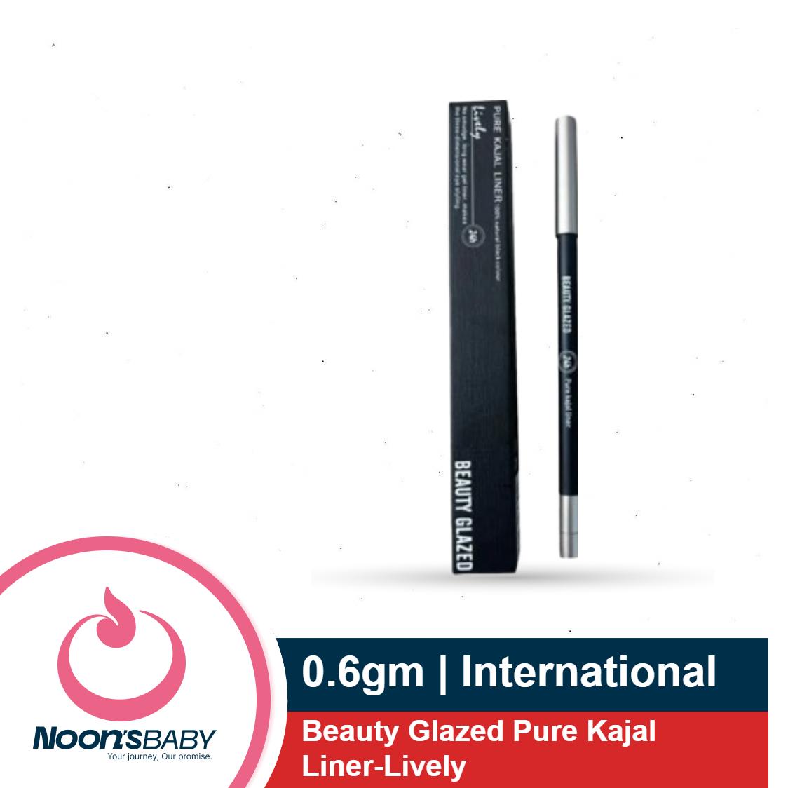 Beauty Glazed Pure Kajal Liner-Lively Black 24Hour Eyeliner Long-lasting Wateroff Gel Eyeliner Quick Dry Kajal
