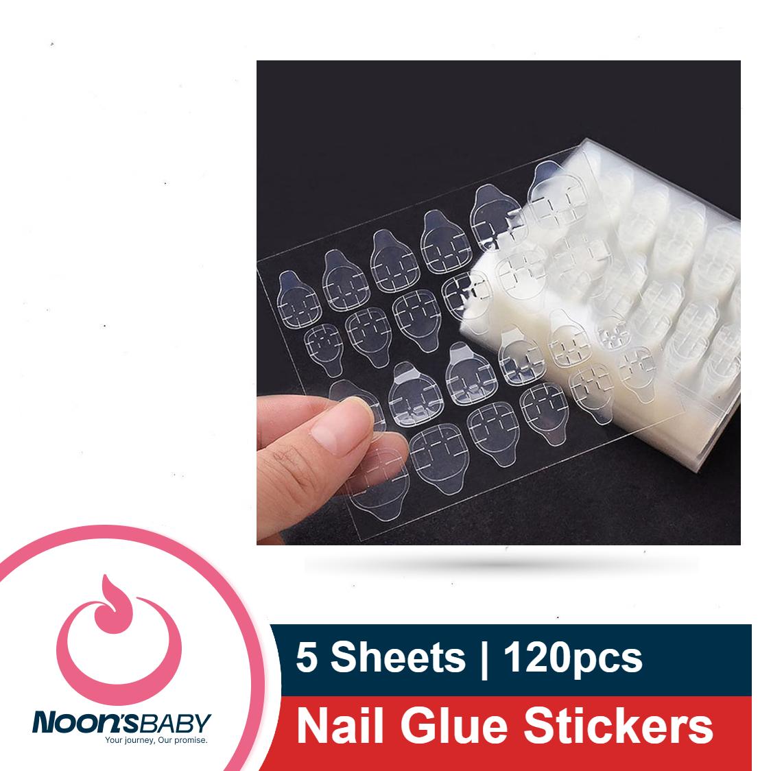 Nail Glue Stickers 2 Sheets 48pcs/ 5 Sheets 120pcs Nail Stickers