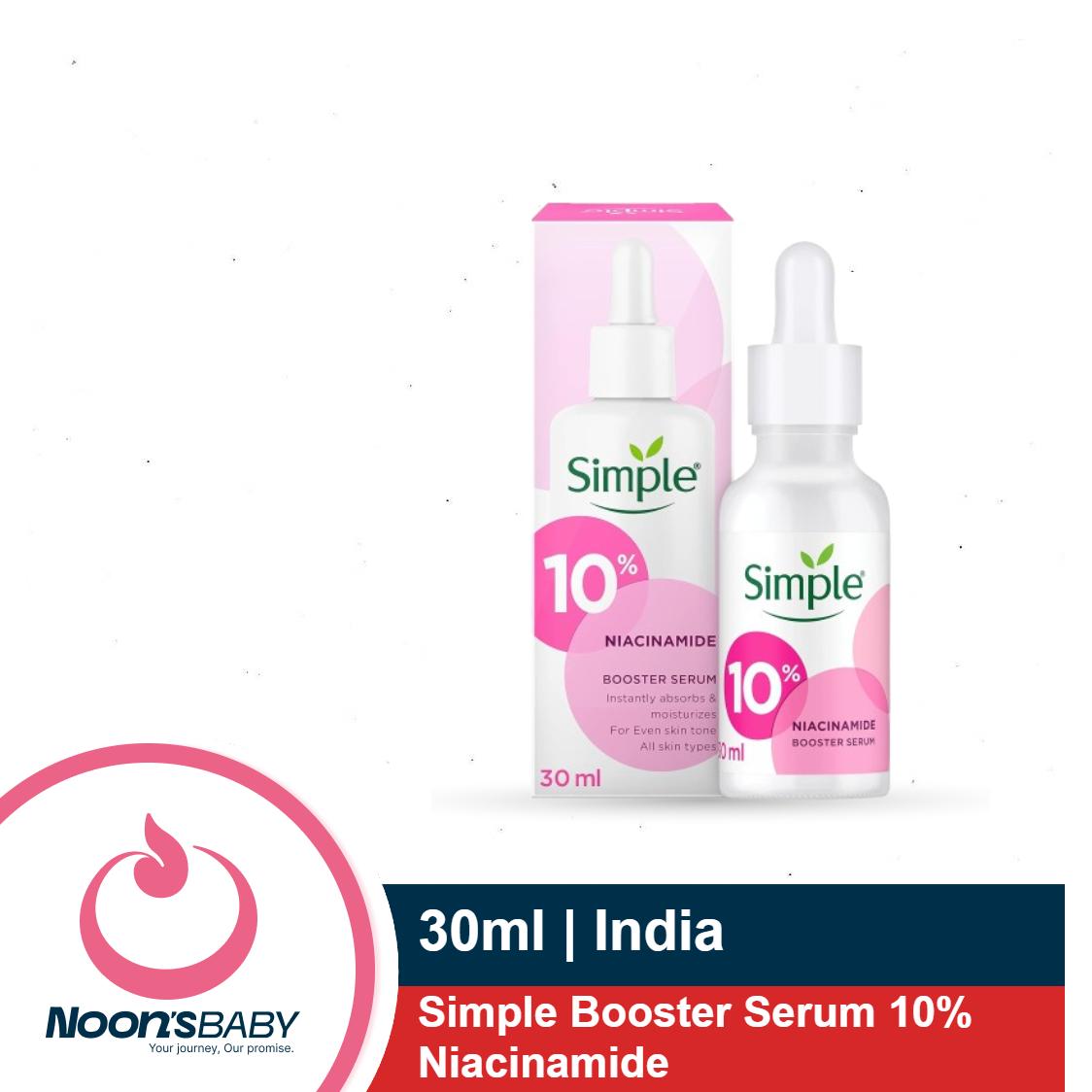 Simple 10% Niacinamide Vitamin B3 Serum 30ml | Skin Care Product Suitable For All Skin Types | For Even Skin Tone & Texture | India