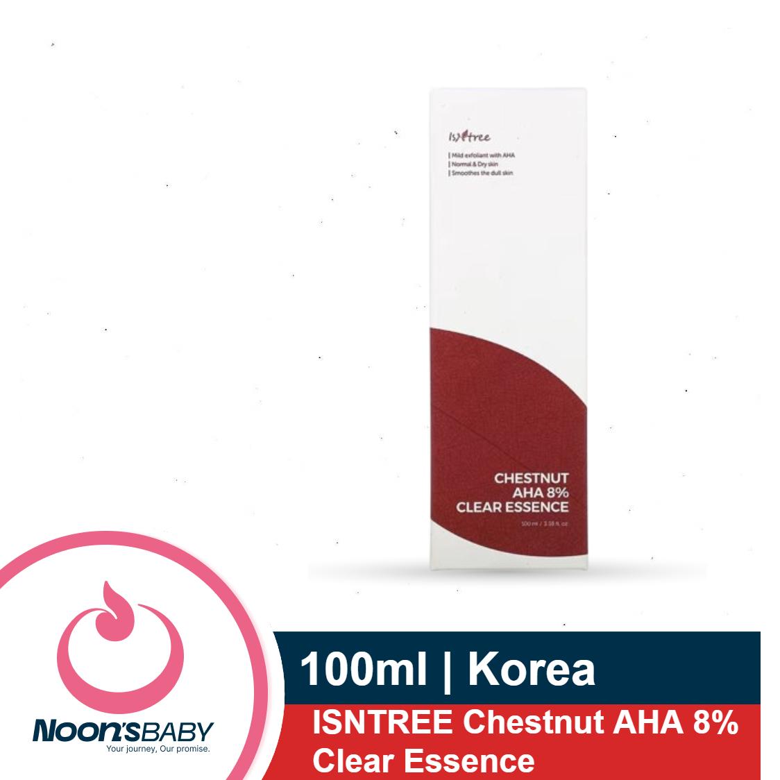 ISNTREE Chestnut AHA 8% Clear Essence 100ml | Tightening pores Chemical Facial Essence for Dead Skin Cells upcycling Ingredients Chestnut | Korean Skincare