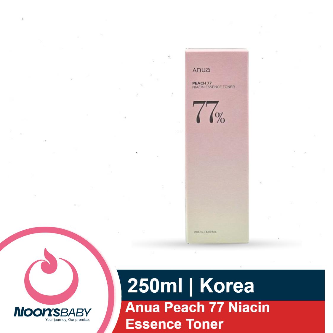 Anua Peach 77 Niacin Essence Toner 250ml | Brightening Toner for Face, Niacinamide, Panthenol, Ceramides, Facial Toner for Glass Skin, Korean Skin Care