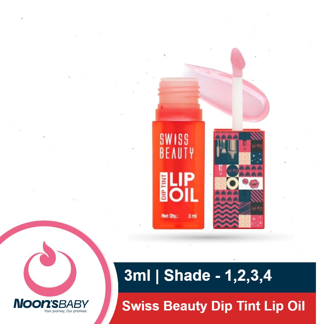 Swiss Beauty Dip Tint Lip Oil 3ml | Strawberry, Dragon Fruit, Peach, Kiwi