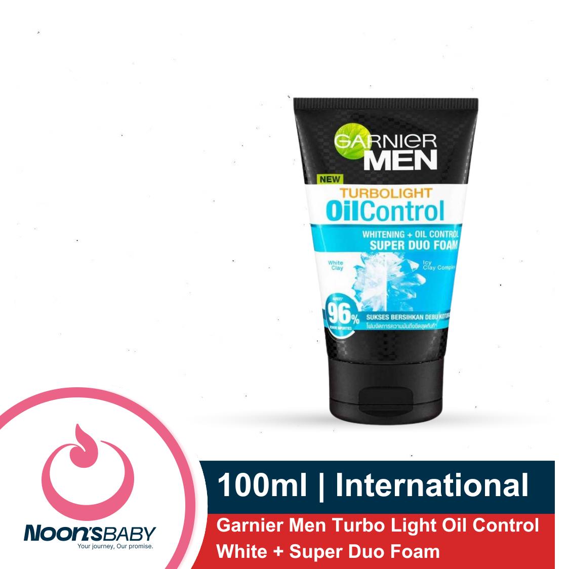 Garnier Men Facewash Turbo Light Oil Control White + Super Duo Foam 100ml | Indonesia