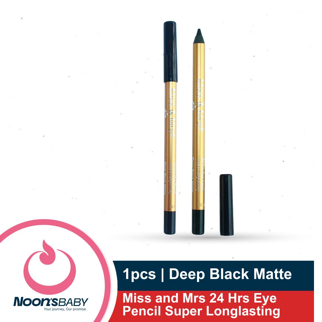 1pcs Miss and Mrs 24 Hrs Eye Pencil Super Longlasting (Deep Black Matte)