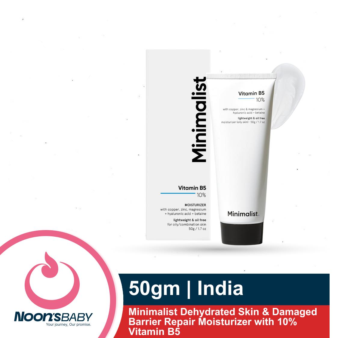 Minimalist Vitamin B5 10% Moisturizer 50g | Minimalist Dehydrated Skin & Damaged Barrier Repair Moisturizer with 10% Vitamin B5 | Oil-Free Hydration & Lightweight Gel Formula | Fast-Absorbing & Non-Sticky Lightweight Winter Cream For Women & Men | Fragran