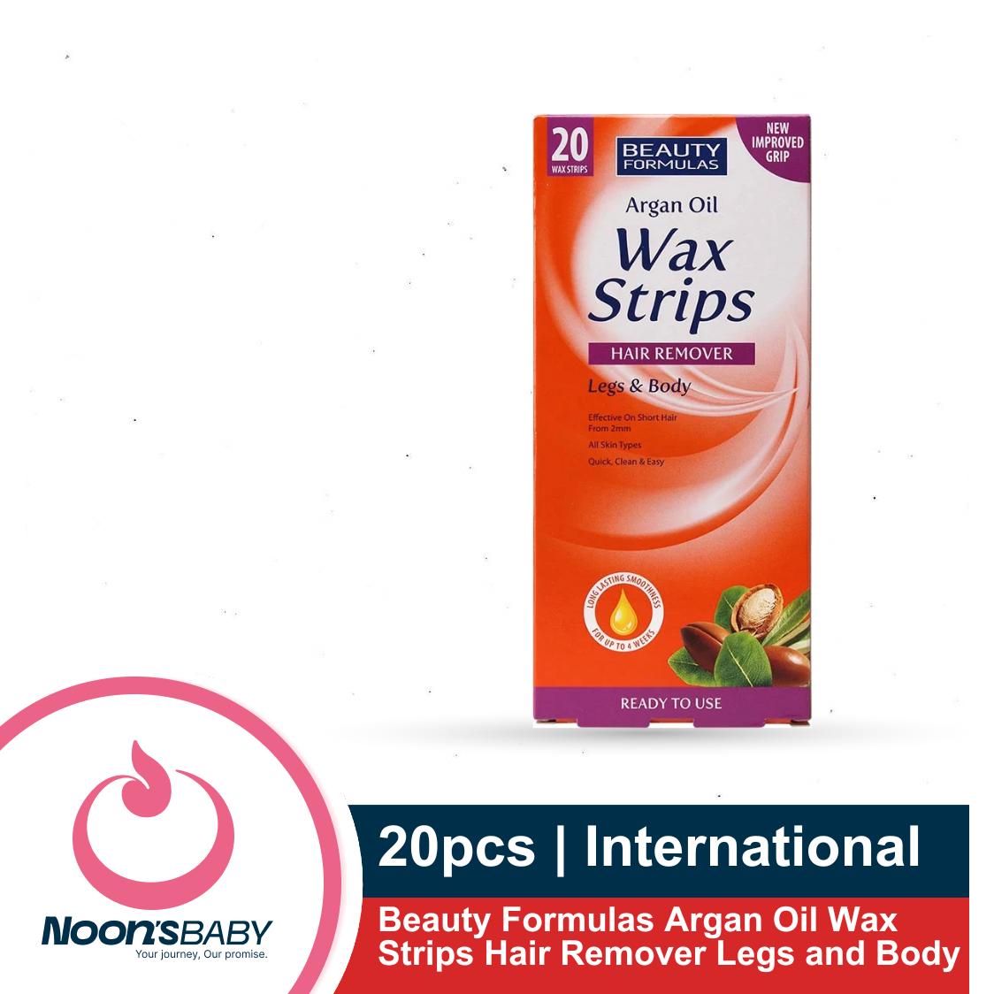 Beauty Formulas Argan Oil Wax Strips Hair Remover Legs and Body 20pcs