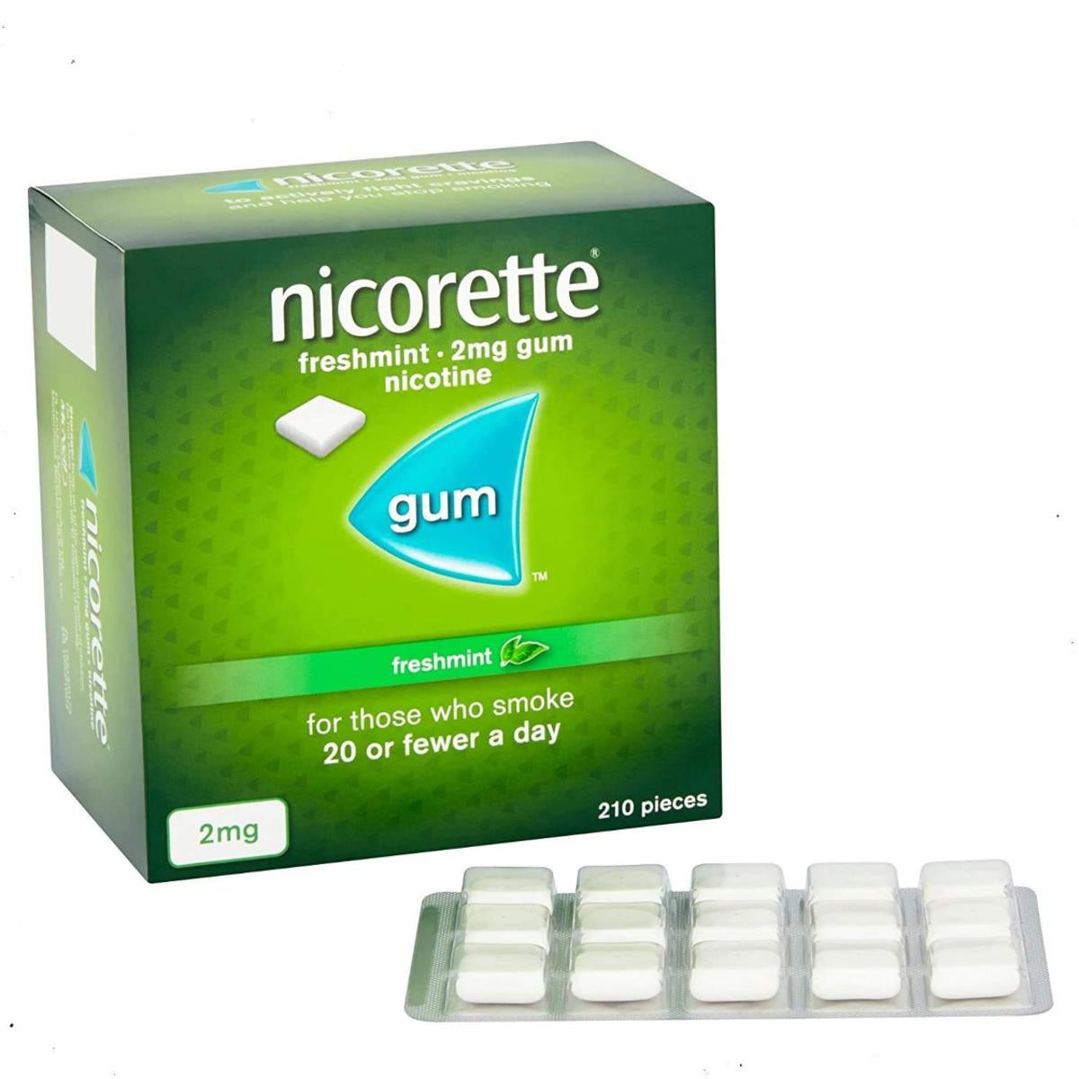 Nicorette 2mg Freshmint Gum 210 Gums Pack (International)