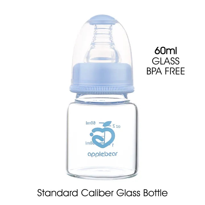 Baby Feeder AppleBear PP Feeding Glass Bottle with Silicone Nipple 60ml/ 120ml/ 200ml (Select Size Before Order)