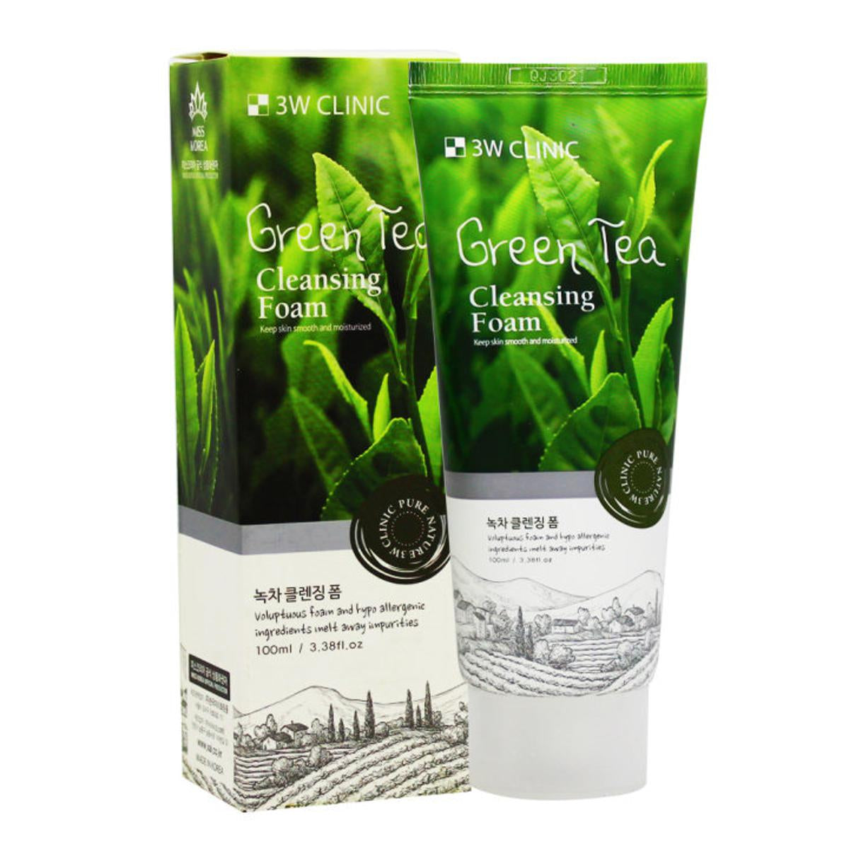 3W Clinic GreenTea Foam Cleansing 100ml - Face Wash