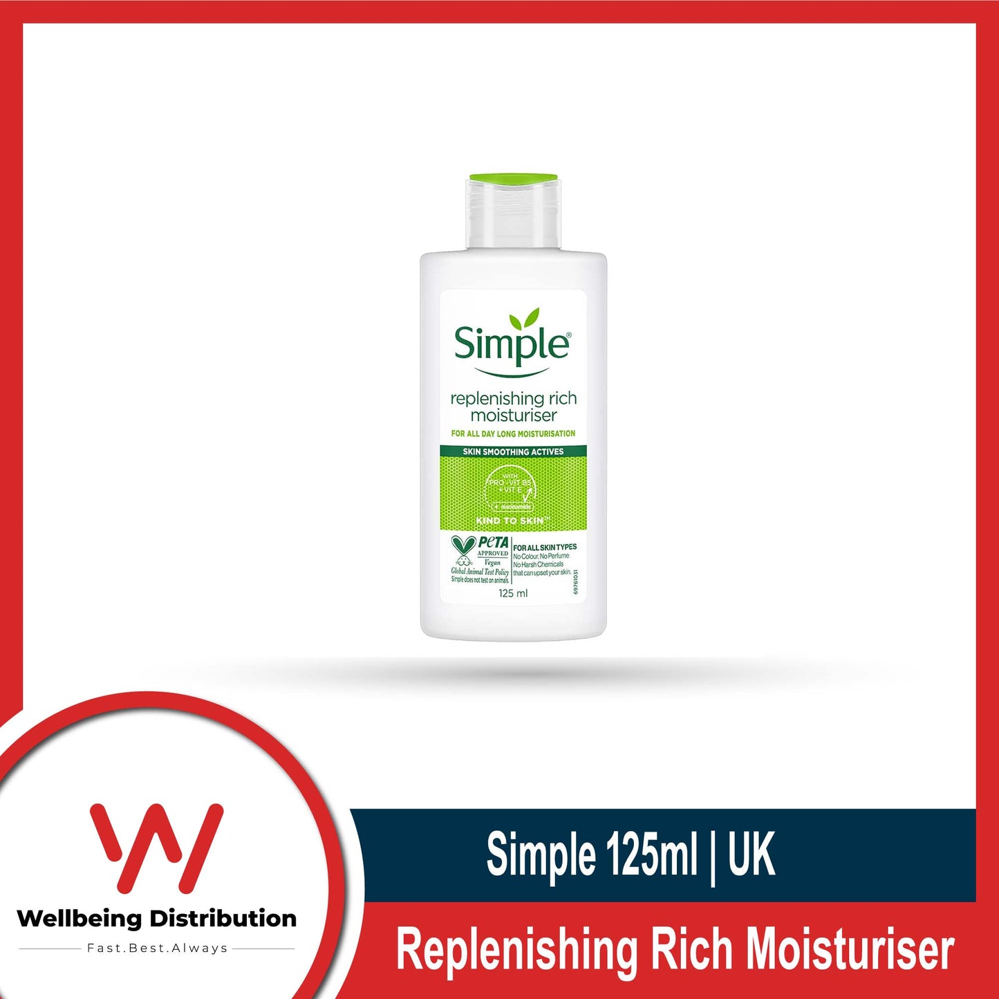 Simple Face Moisturiser - Simple Kind To Skin Replenishing Rich Moisturiser - 125ml