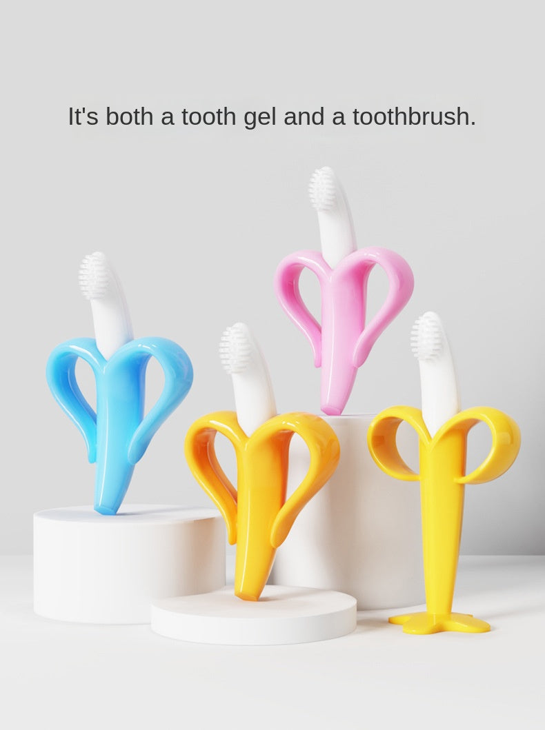 Baby Safe Banana Shape Baby Teether Toys Silicone Toothbrush