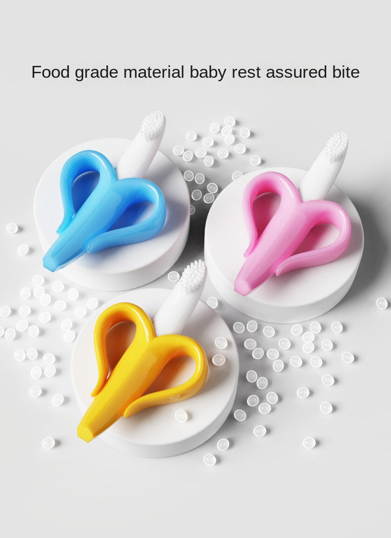 Baby Safe Banana Shape Baby Teether Toys Silicone Toothbrush