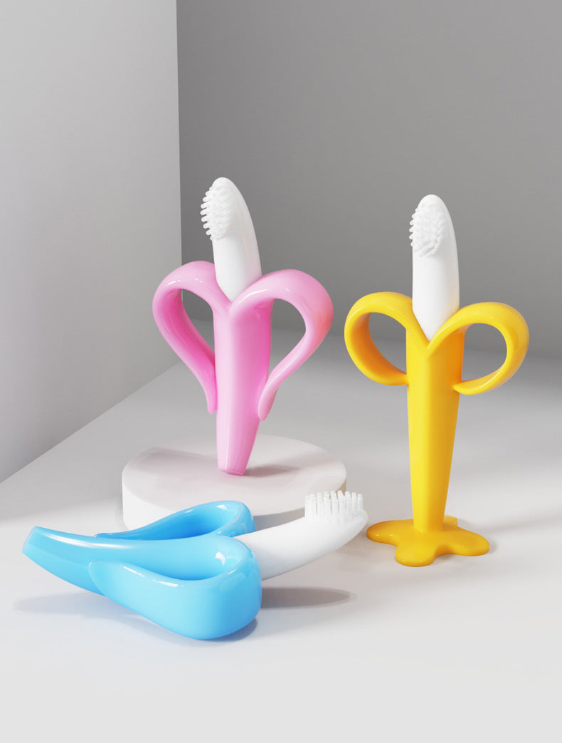 Baby Safe Banana Shape Baby Teether Toys Silicone Toothbrush
