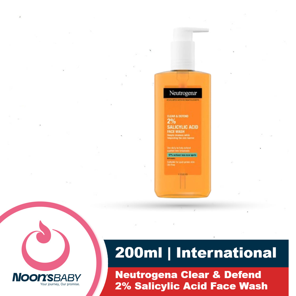 Neutrogena Clear & Defend 2% Salicylic Acid Face Wash 200ml