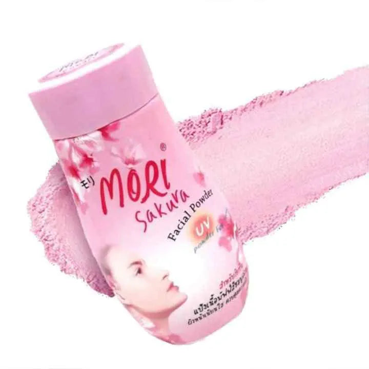 Mori Sakura Facial Powder With UV Protection 50gm Pink/ Orange | Made in Thailand