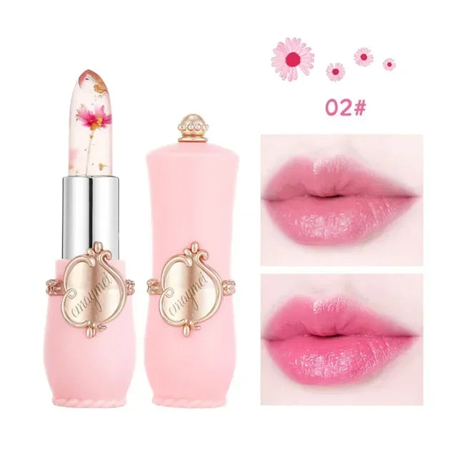 Transparent Jelly Flower Moisturizing Lipstick 6 Shades Available | Temperature Color Changing Lip Balm Long-lasting Lip Care | Lipstick for Women Daily Basic Lips Makeup Cosmetic