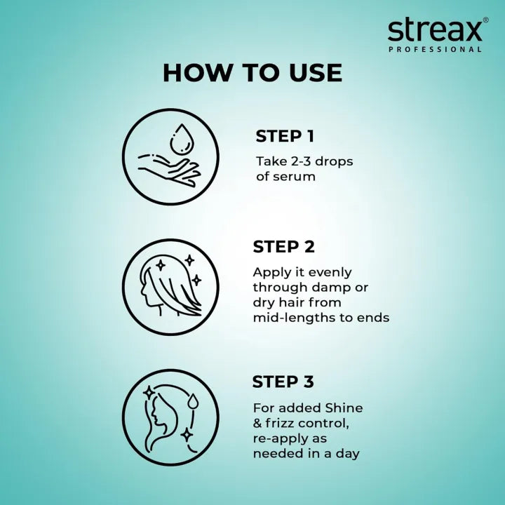 Streax Professional Hair Serum Vitariche Gloss 45ml / 115ml (Indian)