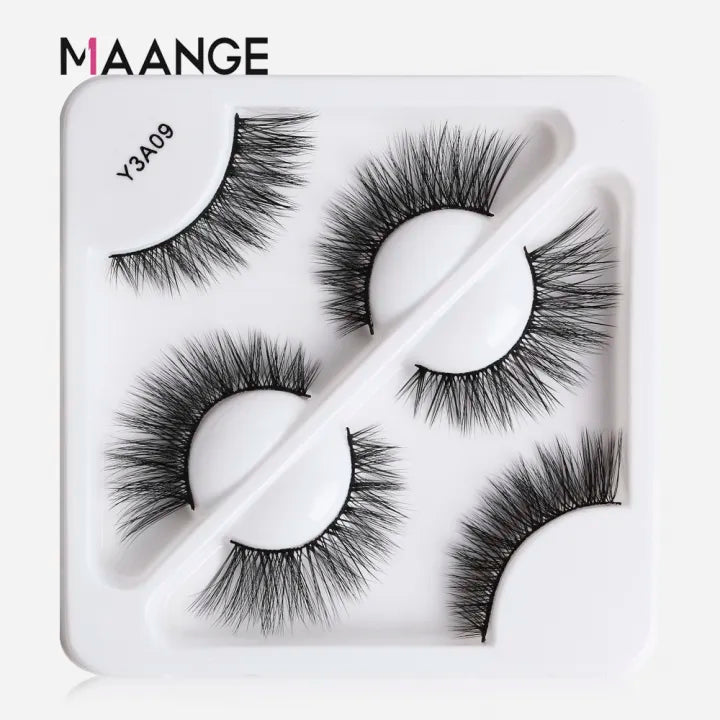 MAANGE EYELASH Reusable 3Pair Mink Hair 3D Eyelashes