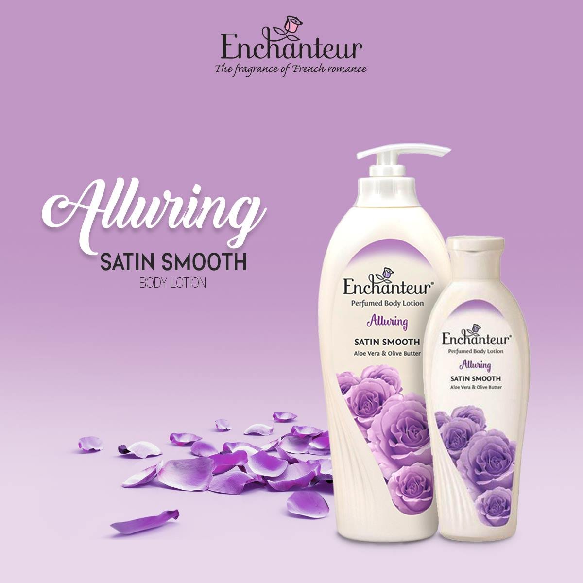 Enchanteur Perfumed Body Lotion 250ml Alluring Satin Smooth Body with Aloe Vera & Olive Butter | Malaysia