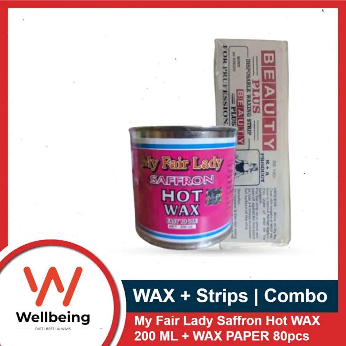 My Fair Lady Saffron Hot/ Cold Wax Easy To Use 200ml Body Hair Removal with 80pcs WAX Paper
